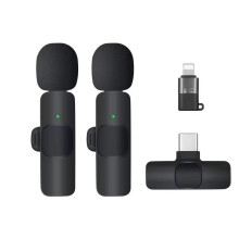 Lapel Wireless Microphone One Drag Two for iPhone iPad USB-C Compact Mini Radio Mic with Noise Reduction for Video Recording
