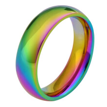 Rainbow Colour Stainless Steel Rings for Boys - Fashion Jewelry, Adjustable Size, Durable Material, Trendy Style