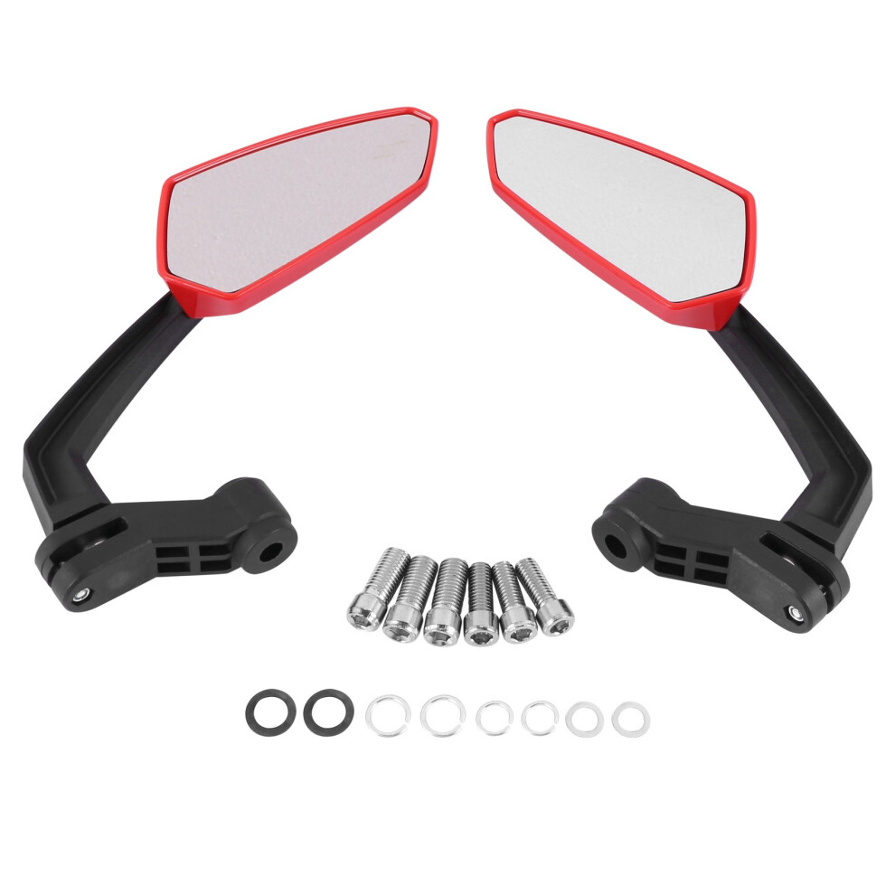 Motorcycle Rearview Mirror With M8 M10 Threaded Bolts Atv Scooter Red 4853123735962