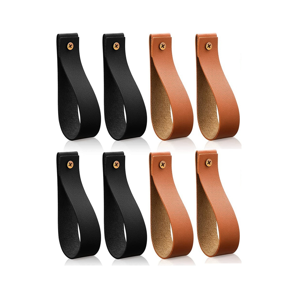 8 Pcs Pu Leather Wall Hooks Hanging Straps Pu Curtain 4853123736211