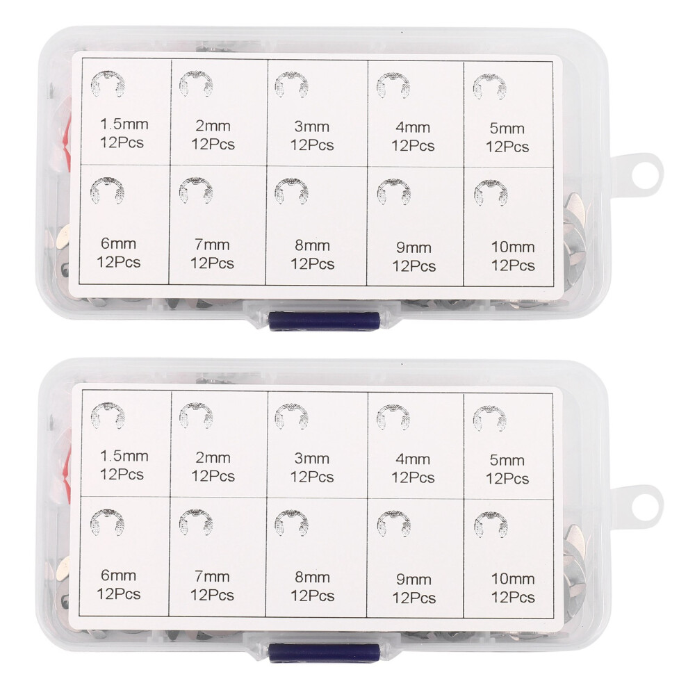 240Pcs 304 Stainless Steel E Clip Washer Assortment Kits Circlip Retaining Ring For Shaft Fastener M1.5-M10 4853123745152