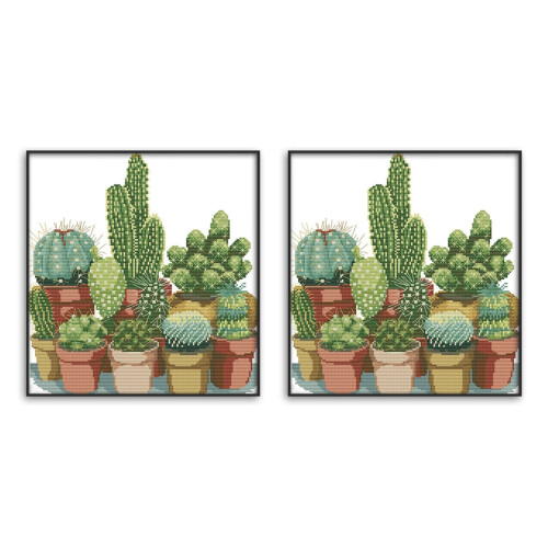 2X Cactuses Patterns Counted 11CT Sets Embroidery Needlework