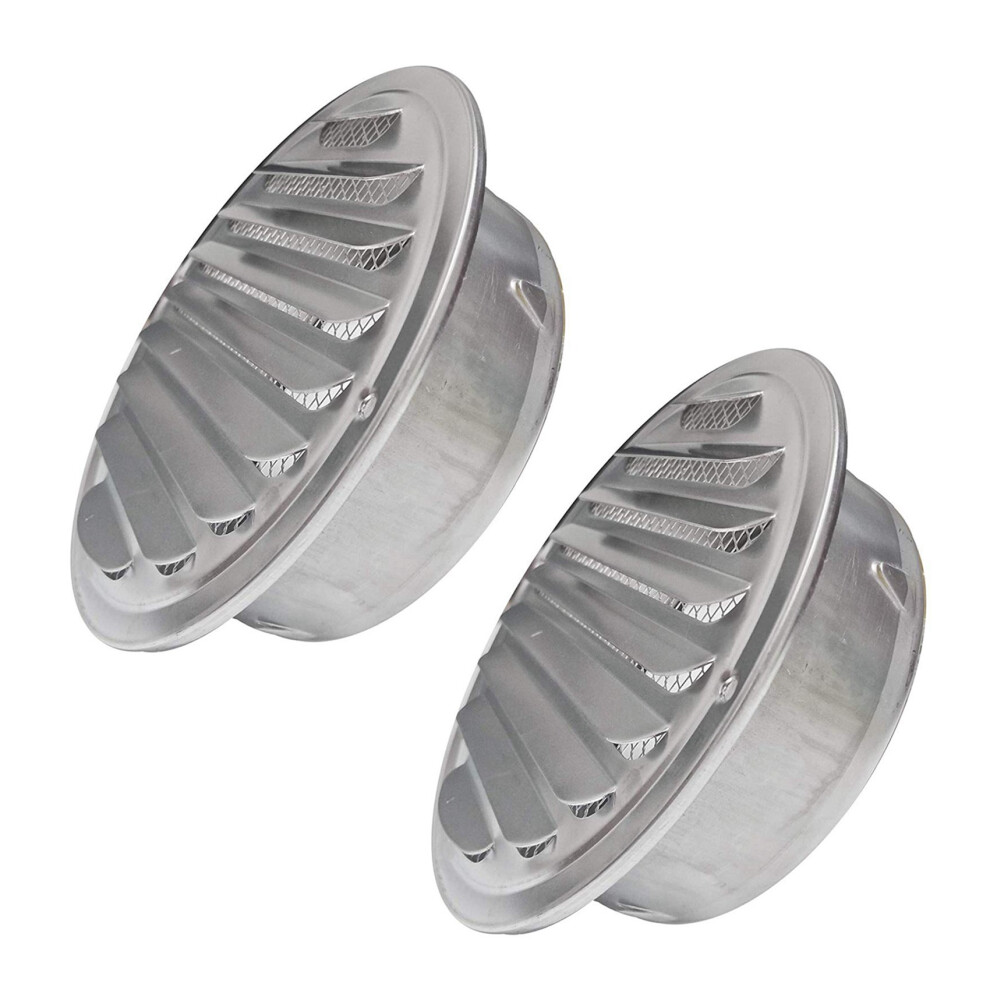 2X 6 Inch Louvered Grille Cover Vent Hood Wall Air Vents With Built-In Fly Screen Mesh - Ventilation Outlet 4853123747828