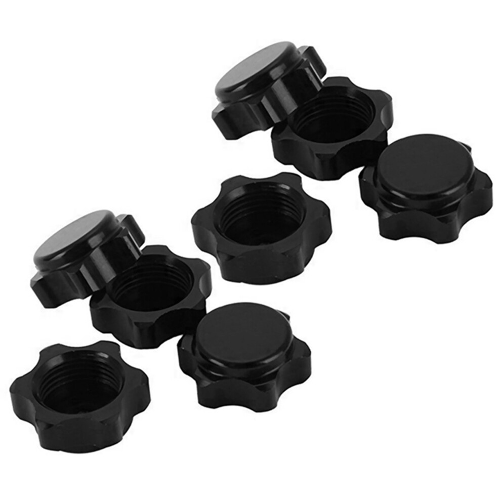 8Pcs Aluminum Wheel Hub Cover Anti-Dust Cover 17Mm Hex Nut For 1/8 Rc Car, Black 4853123754031