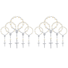 60Pcs Baptism Rosary Beads Finger Baptism Rosaries Faux for Baptism Favors Favors Communion Favors