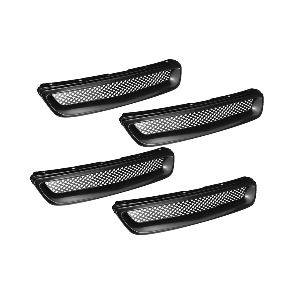 4X Abs Car Front Bumper Hood Grill Grille Cover Trim For Ek Dx Ex Lx Type R 1996 1997 1998 Black 4853123750095