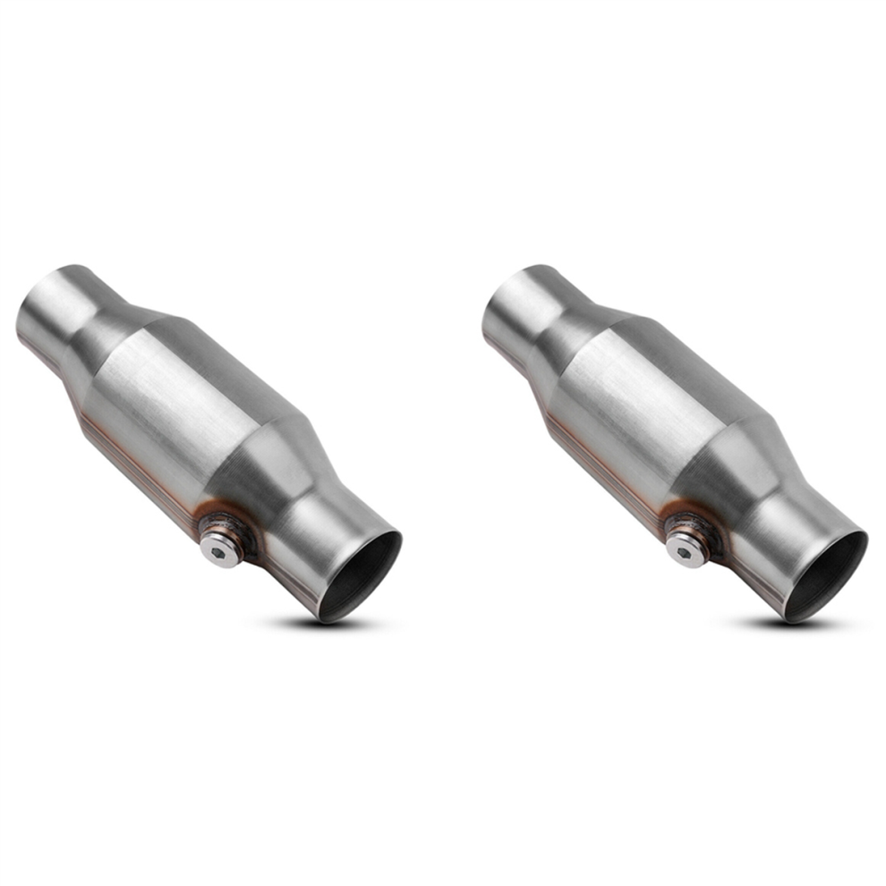 2Pcs 2.5Inch Spun Universal Catalytic Converter High Flow Stainless Steel 425250 Exhaust Catalytic Converter 4853123758138