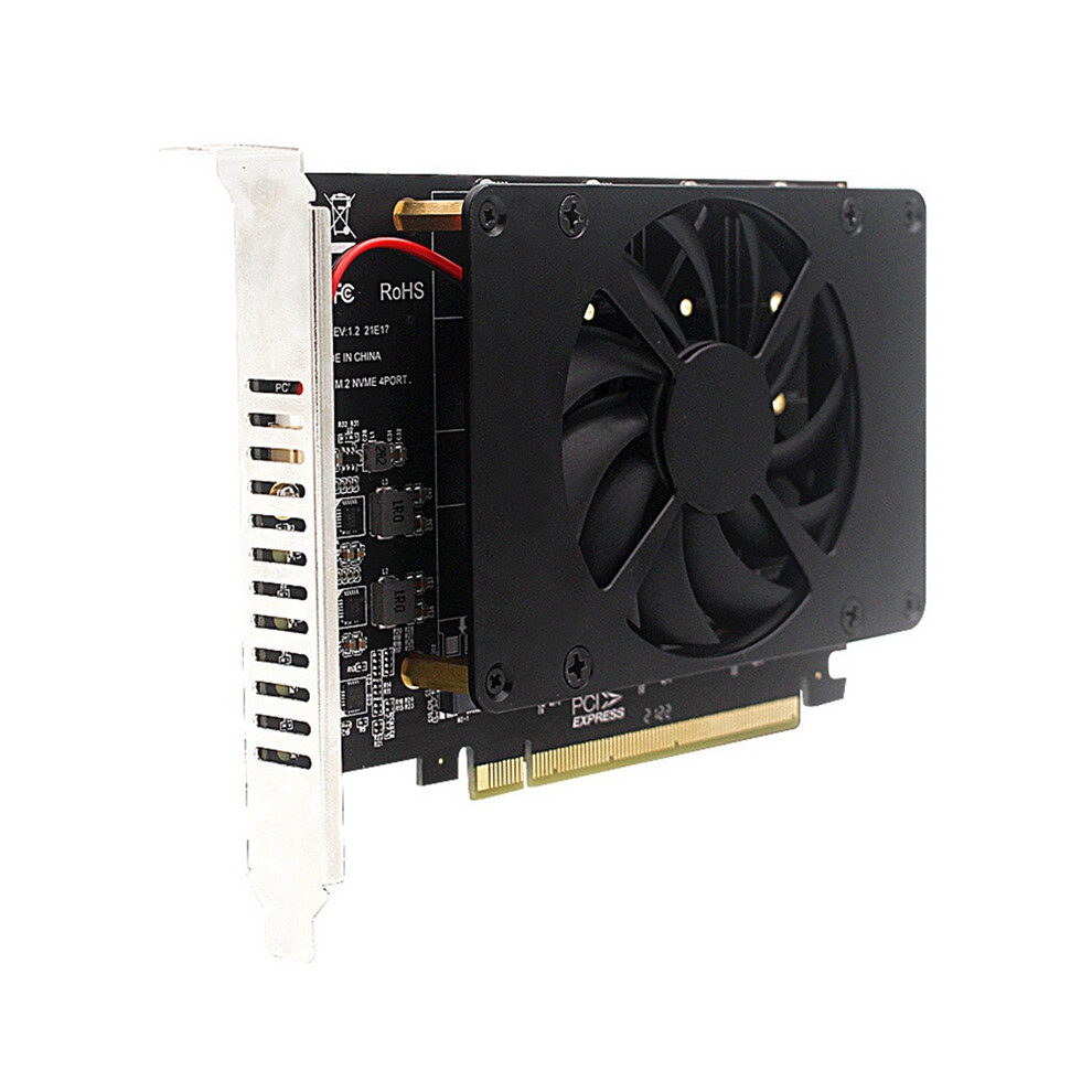 4 Disk M.2 Nvme Ssd Pcie X16 Adapter Expansion Card 4853123793443