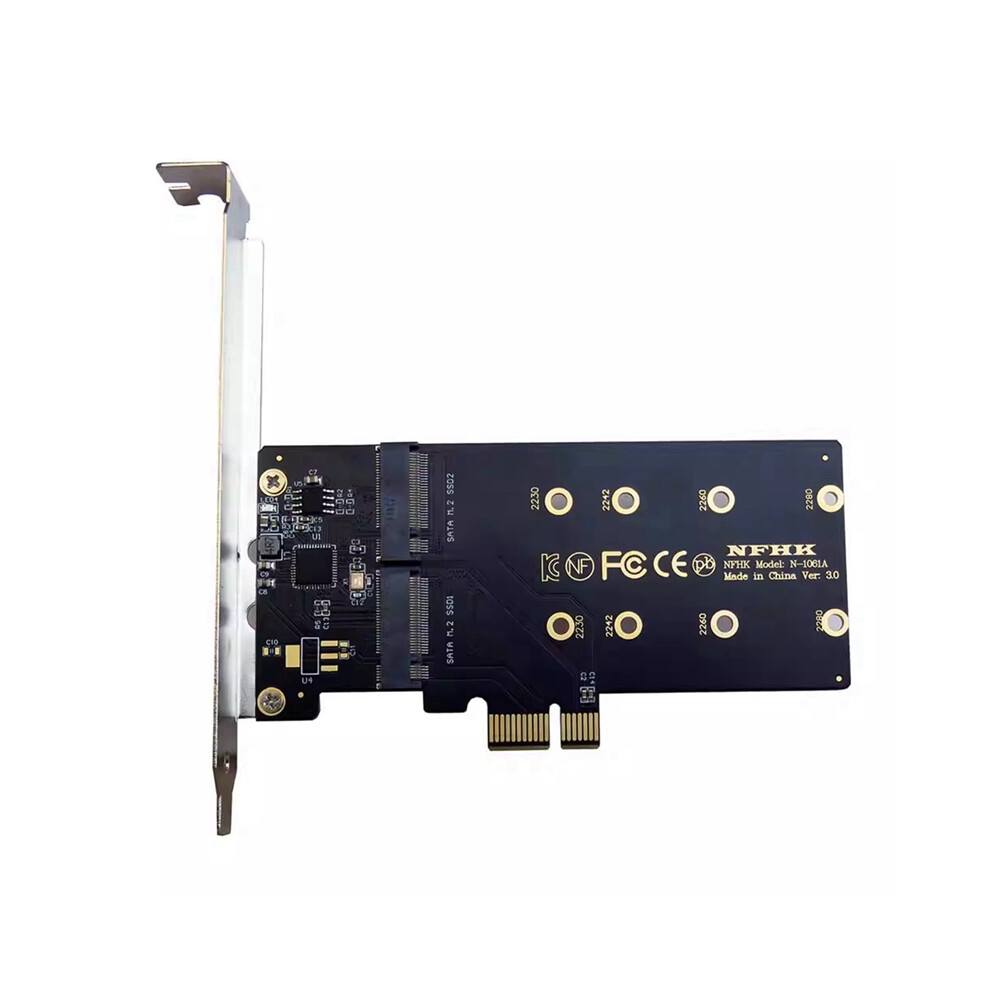 PCI-E to M2 Adapter PCI Express X1 2 Port M.2 NGFF SATA SSD-image-OPC-PK295MH-NEW