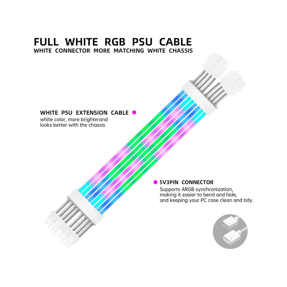 Argb Psu Cables 2X8pin Pcie Soft Silicone Bendable Light/Dark 4853123701004