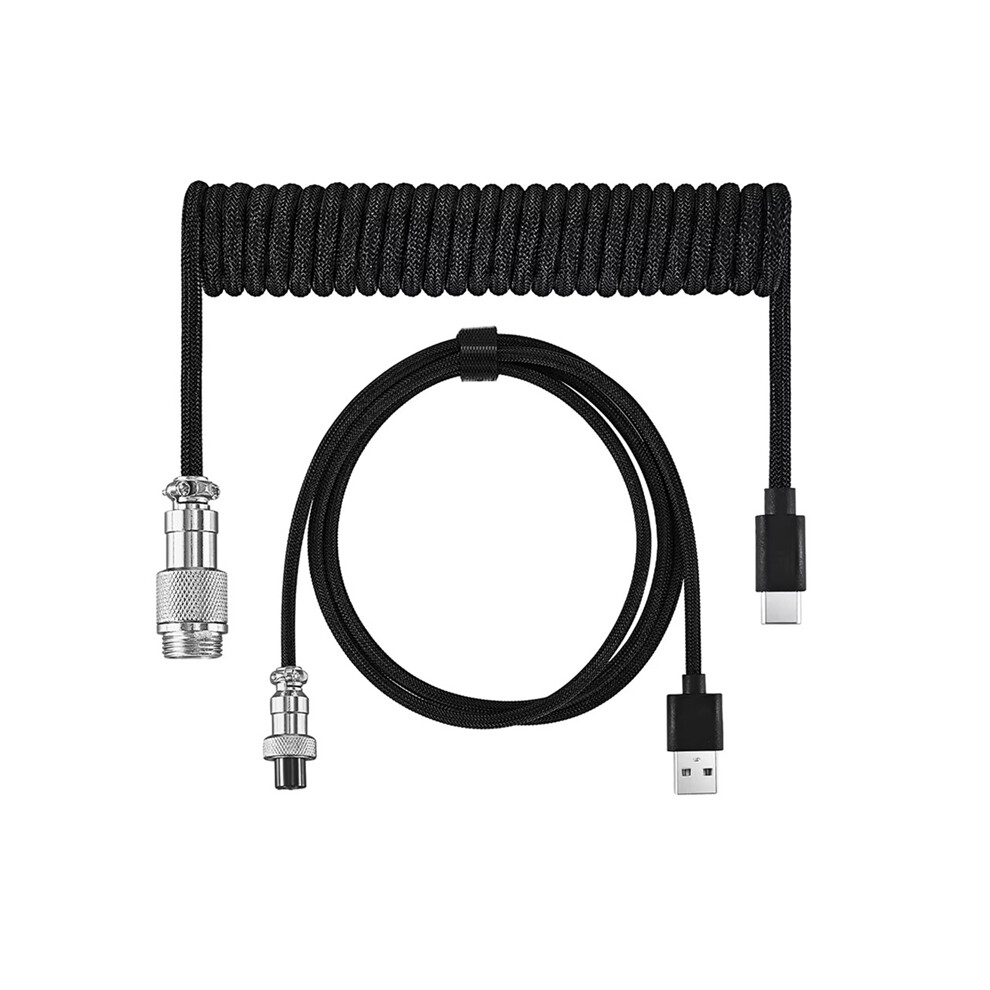 Usb Keyboard Cable Coiled Type C Black 4853123710136
