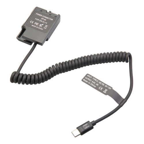 EL14 Dummy Coupler Battery Type-C Spring Cable for D3100 D3500 2