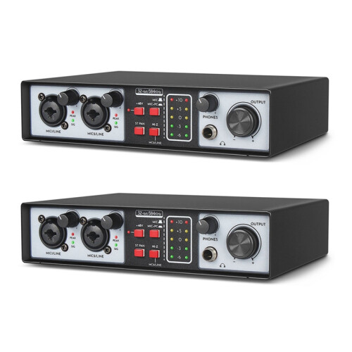2 in Out USB Audio Interface Recording Sound Card 32Bit/384KHZ