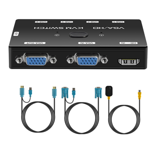 KVM Switch VGA+-compatible 1080P with USB 2.0 Port