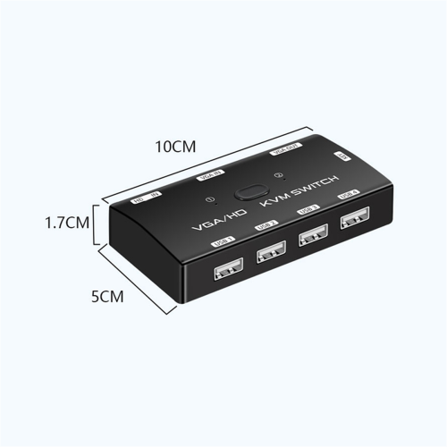 KVM Switch VGA+-compatible 1080P with USB 2.0 Port 2