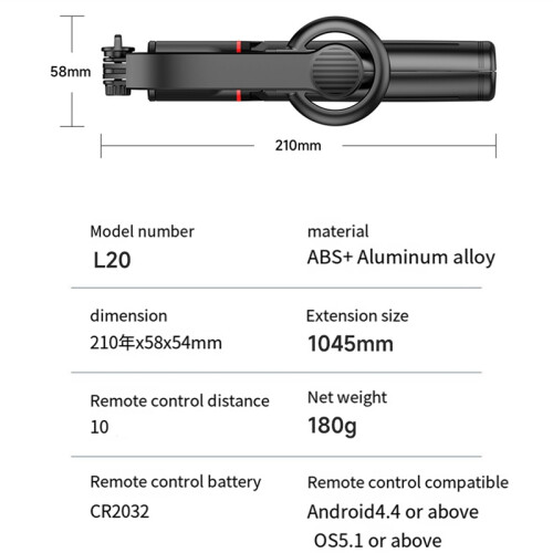 Magnetic Live Broadcast Bracket Wireless Bluetooth Selfie Stick 2