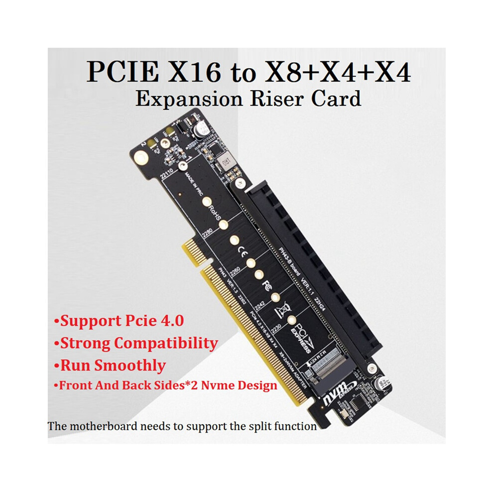 X16 To X8+X4+X4 Split Card Nvme Pcie4.0 Expansion 2 Nvme 4851802982126