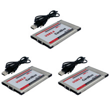 PCMCIA to USB 2.0 CardBus Dual 2 Port 480M Card Adapter for Laptop