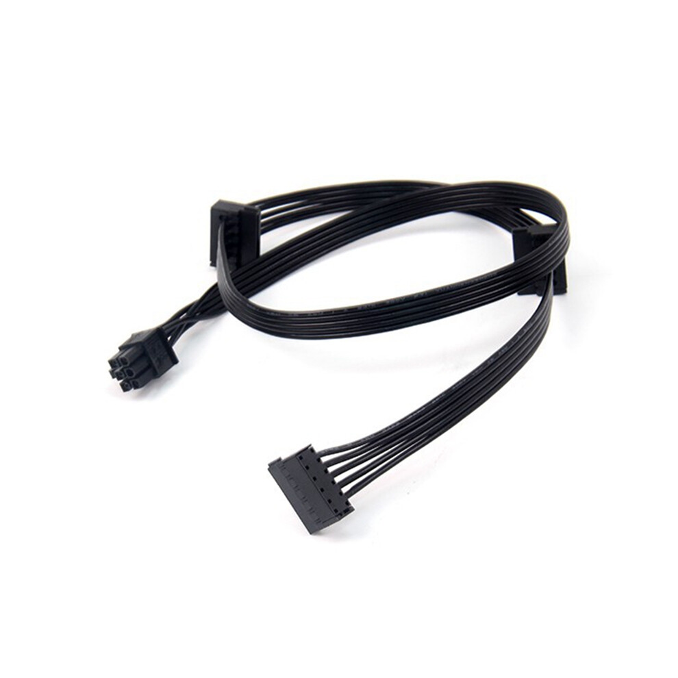 1Pcs Gpu Pci Express 6Pin Male 1 To 3 Sata Ssd Power Supply Cable 4851802984434