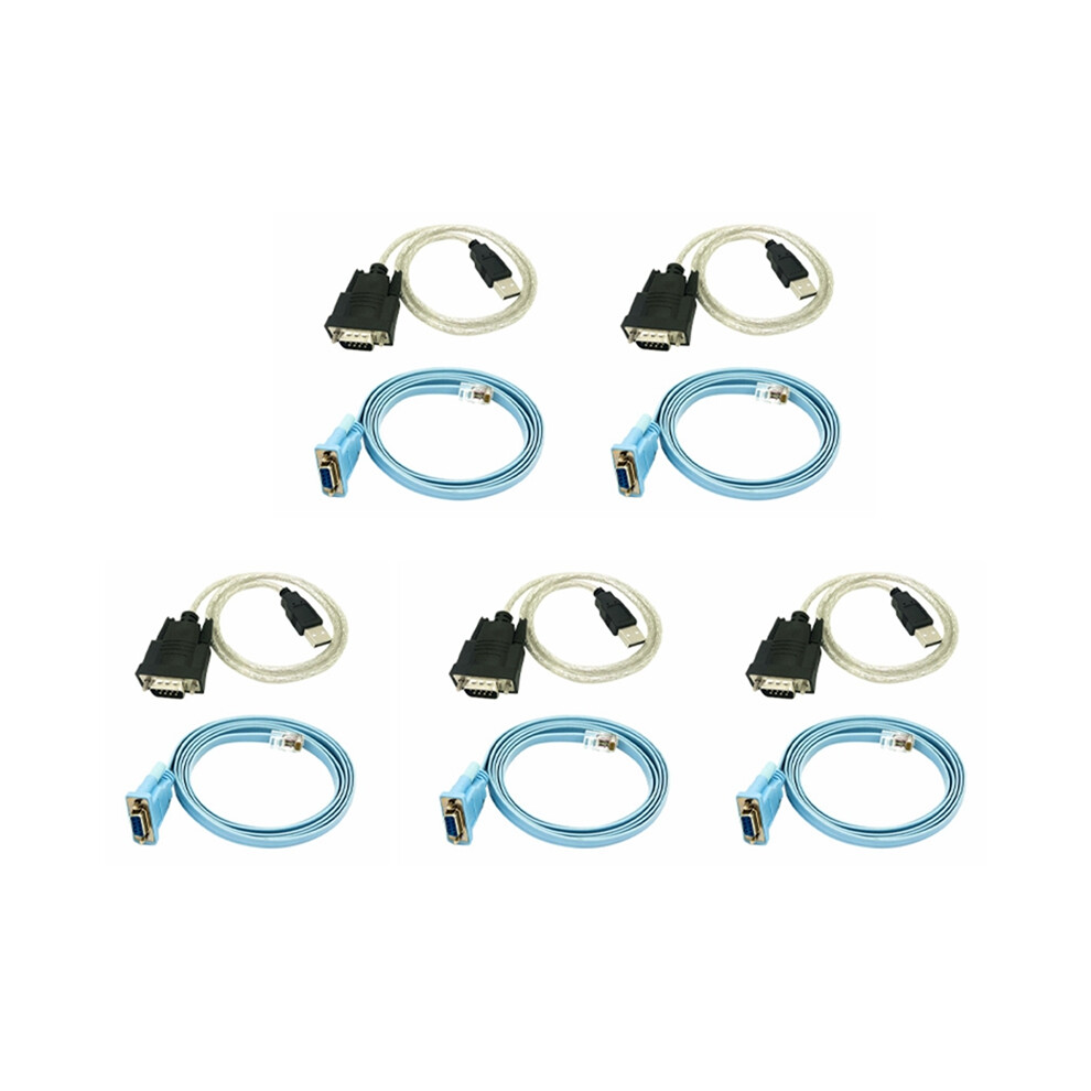 5X Rj45 Network Cable Serial Rj45 To Db9 And Rs232 Usb 4851802982867
