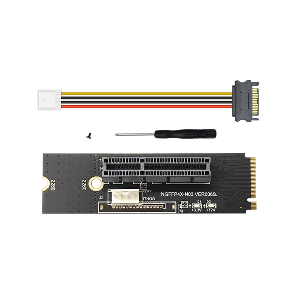 Ngff M.2 To Pci-E 4X X1 Riser Card With Indicator For Gpu Btc Mining Gold 4851802990589