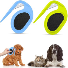 Cat Dematting Knotting Comb Set of 2, Portable Hair Removal Tool for Pets, Blue and Green, for Removing Matted Fur
