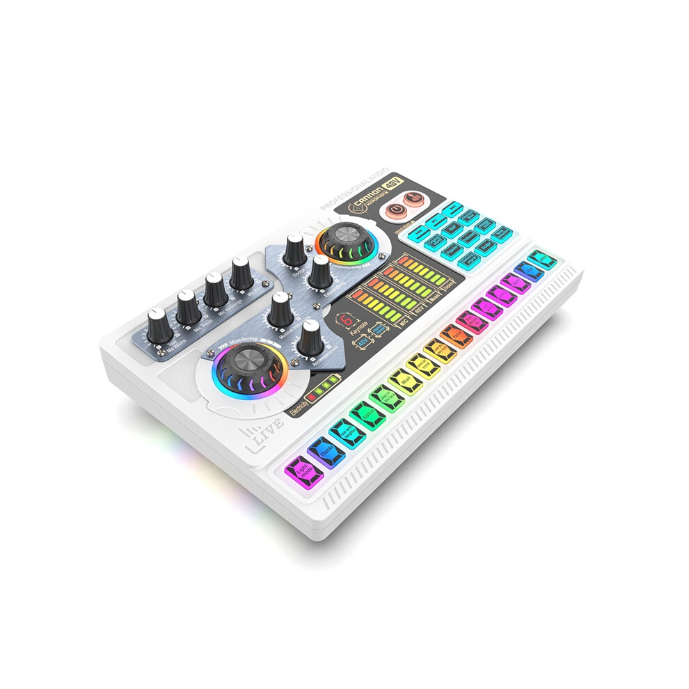X5 Sound Card Live Music Mixer Vlog Recording Voice Changer Stereo White 4851802996611
