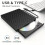 Multifunctional External CD/DVD Drive Burner Black for PC Laptop 3