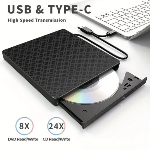 Multifunctional External CD/DVD Drive Burner Black for PC Laptop 2