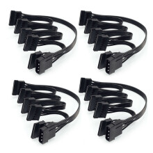 4Pin IDE to 5-Port Power Cable Molex SATA 18AWG For HDD SSD PC