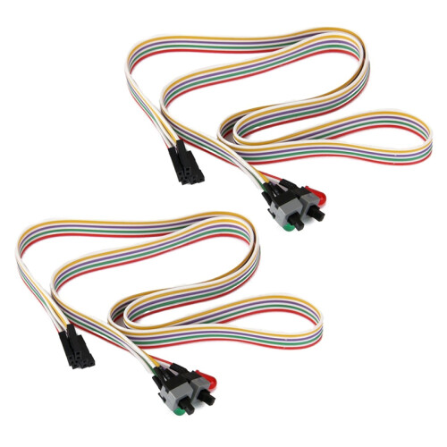 ATX PC Netzkabel 2 Schalter Auf Mit LED Licht Ein / Aus Reset 1