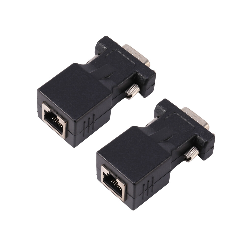 Spactz Men's 2X Vga Extender To Lan Cat5 Cat6 Rj45 Network Cable Adapter