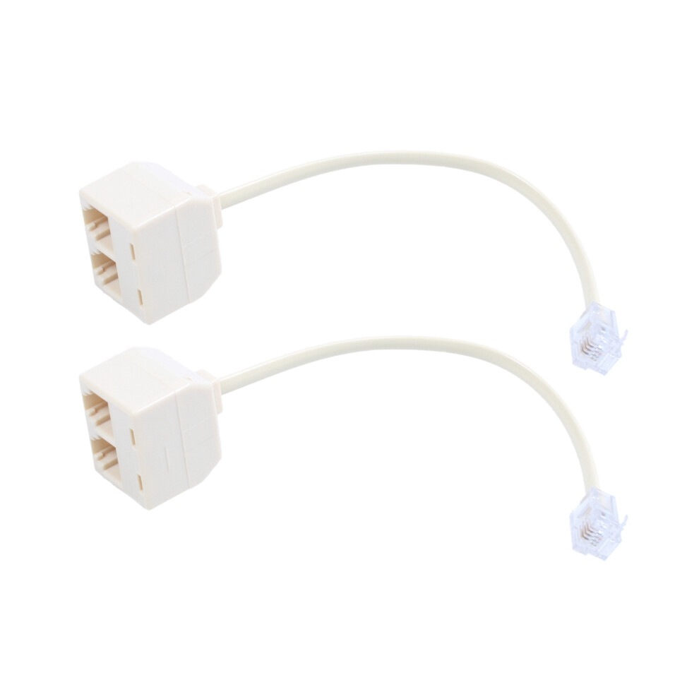 Rj11 6P4c Stecker 2X Buchse Anschluss Telefon Adapter Kabel Beige 4851802904883