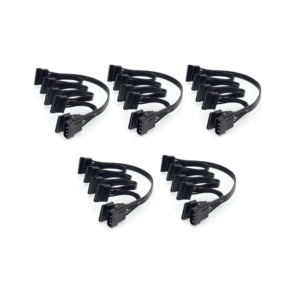 4Pin Ide To 5-Port Power Cable Molex Sata 18Awg For Hdd Ssd Pc 4851802907013