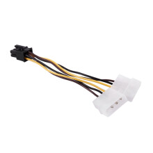 A Dual 4-Pin Molex IDE to 6 Pin PCI-E Graphic Card Power Cable
