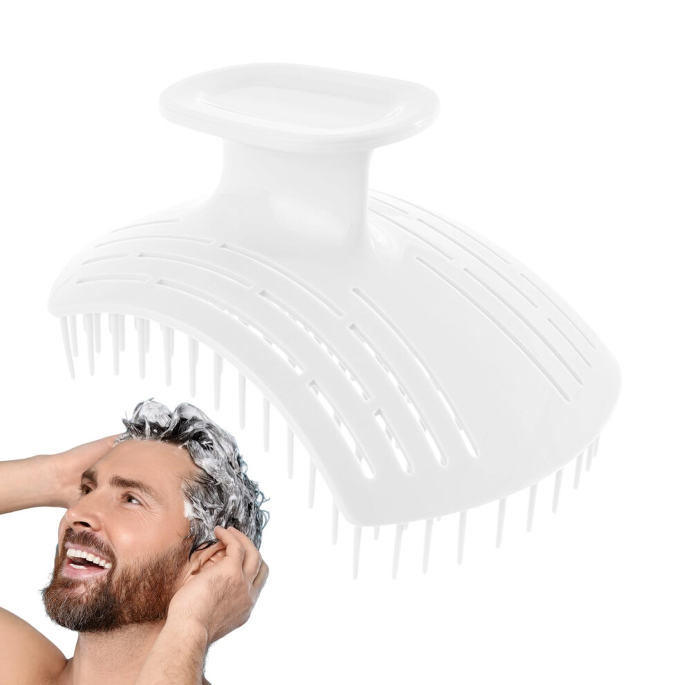White Scalp Exfoliating Shampoo Scalp Massage Device Portable Anti-Itch Soothing Comb For Wellness Shower Hair Care