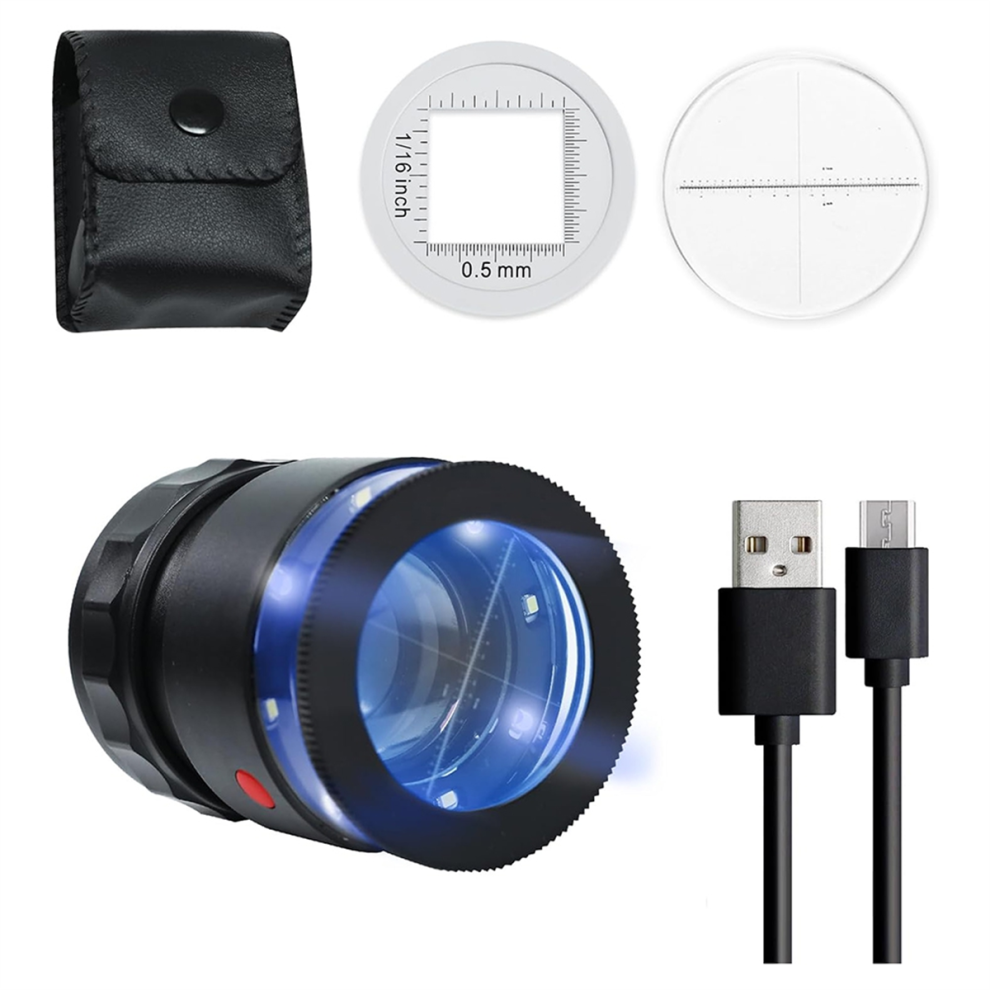 Spactz Loupe Magnifier 10X,Rechargeable Jewelers Magnifying Glass