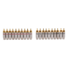 20 Pcs Plug Audio Video Locking Cable Connector Gold Plated