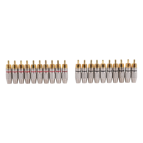 20 Pcs Plug Audio Video Locking Cable Connector Gold Plated