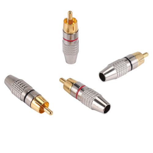 20 Pcs Plug Audio Video Locking Cable Connector Gold Plated 2