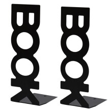 1 Pair Bookends for Library School Book Holder Letter Baffle Black