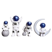 4 pcs Astronaut Figure Statue Figurine Blue