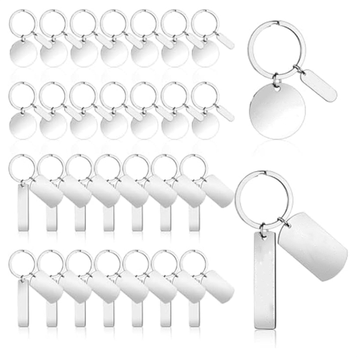 30Pcs DIY Engravable Metal Keychain Blanks Stamping 1