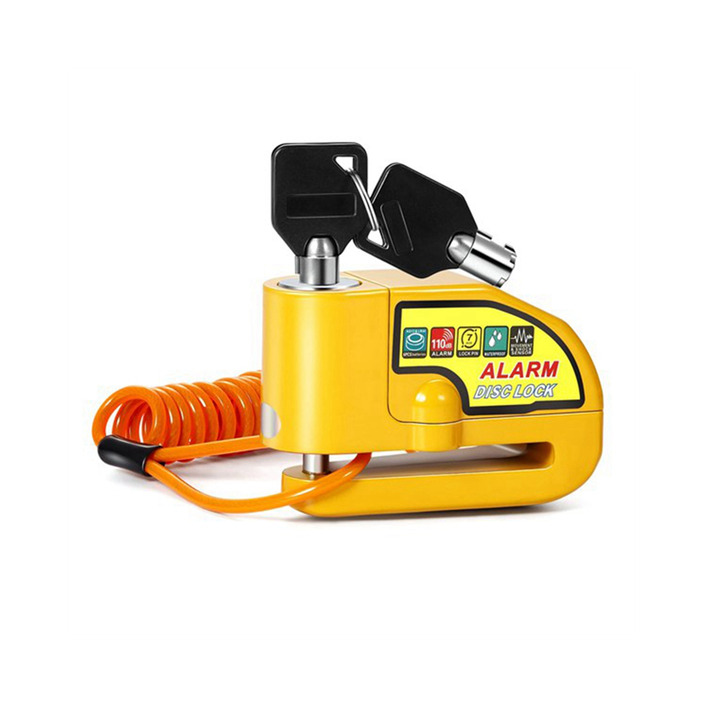Motorcycle Disc Brake Lock Bike Scooter Security Waterproof Alarm Sound With Reminder Cable 4851802943585