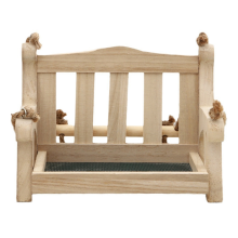 Outdoor Wooden Bird Feeder Automatic Hanging Chair Balcony Villa Garden Hummingbird