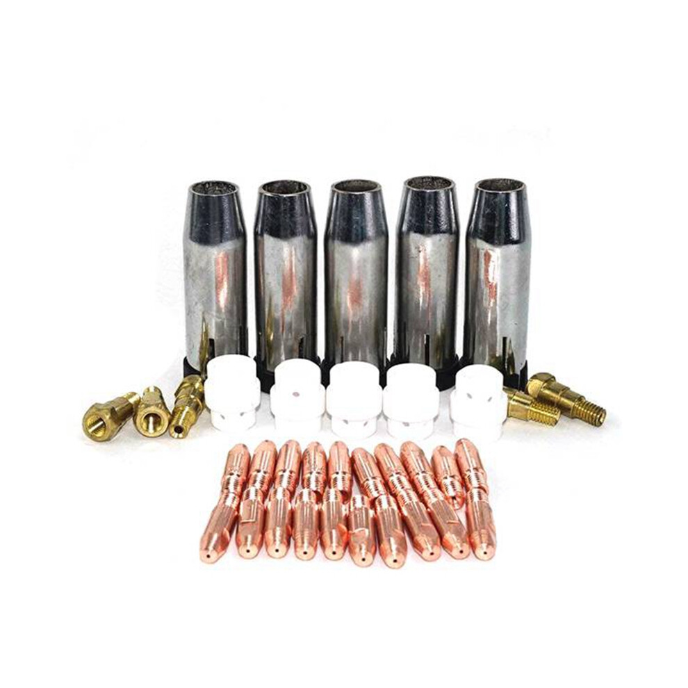 35Pcs 24Kd Welding Torch Consumable 1.0Mm Mig Gas Nozzle Tip Holder Diffuser For Machine 4851802952402