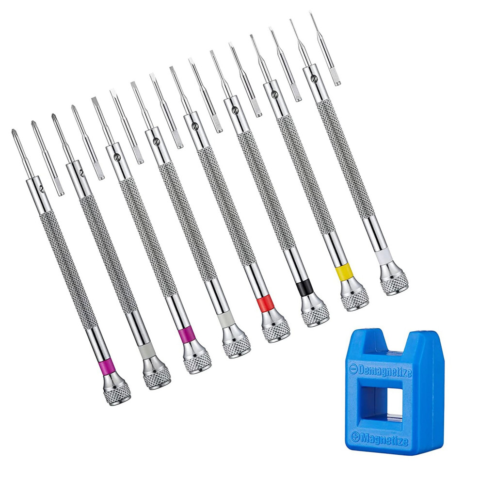 Micro-Precision Jewelry Screwdriver 0.6-1.6mm 8PCS Watch Set with 8 Extra Replacement Blades-image-OPC-PK29TBS-NEW