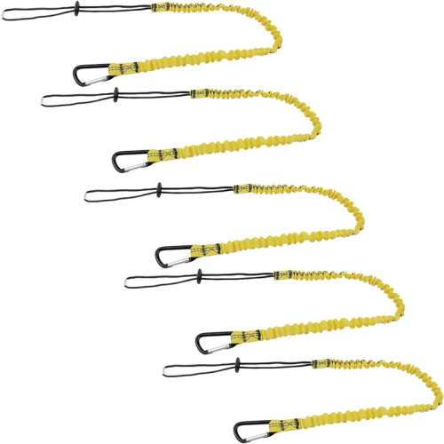 5 Pack Safety Tool Leash,Retractable Bungee Cord Yellow 1
