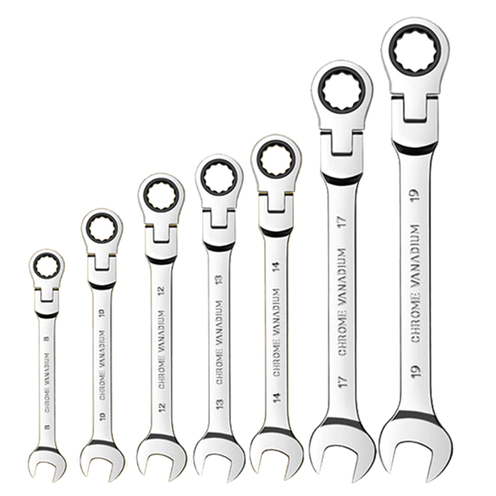7Pcs Ratcheting Wrench Set, Standard Metric Combination Wrenches Set 4851802960827