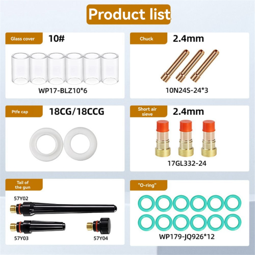 29pcs TIG Welding Torch Accessories for -17/18/26 2